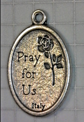 Saint St. Rita/Pray for Us Oxidized Die Cast Italian 1 inch Pendant for necklace