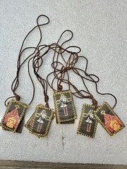4 VTG Felt Sewn Religious Scapular Medals