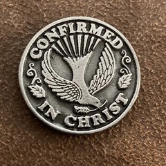 Confirmed In Christ Prayer Token Keepsake Pocket Coin Religious Christian AR442