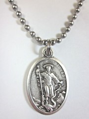 St Bernard of Montjoux Medal Italy Necklace 24″ Ball Chain Gift Box Prayer Card
