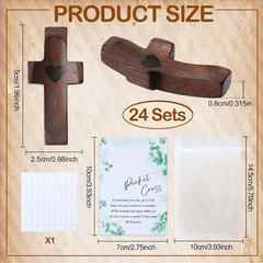 Zealor 24 Sets Wooden Pocket Cross Fidget Bulk with Greeting Card & Bag,…