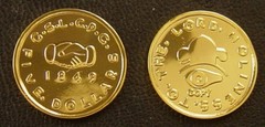 MORMON 1849 GOLD $ 5 REPLICA UTAH S.L.C. 12