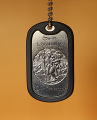 St Christopher Deep Engraved Third Dogtag in English