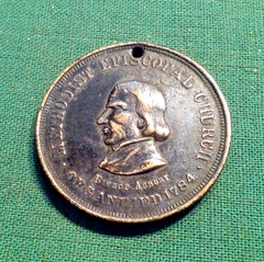 1784-1884 Bronze Medal Coin 100th An Methodist Episcopal Church Bishop Ashbury