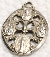 Sterling Silver Saint Joseph Saint Christopher 4 Way Cross Religious Medal