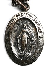 Sterling Silver Miraculous Medal with 18-inch Chain