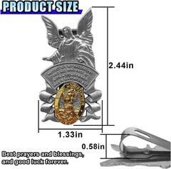 St Christopher Medal for Car Visor Clip, Guardian Angel Car Medal, Bless Driving