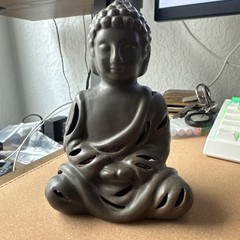 Vintage Buddha Incense Ceramic Figurine 6”tall