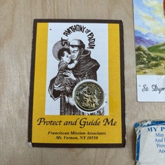 Religious Christian Medallion Lot St Anthony Saint Dymphna Prayer Pocket Angel