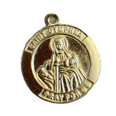Vintage Saint Dymphna Catholic Medal Pendant Pray For Us
