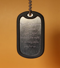 St Christopher Deep Engraved Third Dogtag in English