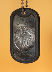 St Christopher Deep Engraved Third Dogtag in English
