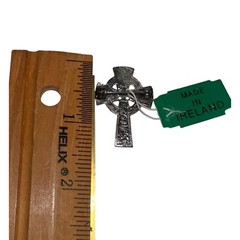 VTG Sol Dor Celtic Christian Cross Connemara Marble Pin Brooch w Org Box/Tag