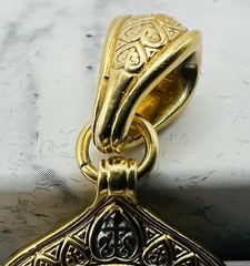 Kazan Mother of God Virgin Mary Pendant – Sterling Silver, 24K Gold Gilding