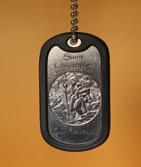St Christopher Deep Engraved Third Dogtag in English