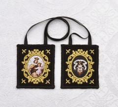 Brown Scapular of Our Lady of Mt. Carmel, Crest, Ribbon Blessing Record & Prayer