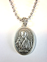 St Gabriel Possenti Medal Pendant Necklace 24″ Ball Chain Gift Box & Prayer Card