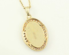 Lady of Guadalupe Medal Necklace 925 Silver Vermeil Lab-Created Cubic Zirconia