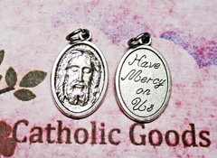 Shroud of Turin – Have Mercy on Us – Italian Silver Tone OX 1″ Medal