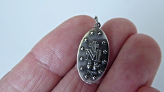 Vintage Chapel Solid Sterling Silver Miraculous Medal Pendant Virgin Mary 1830