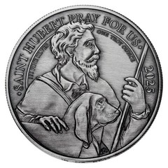 2025 Saint Hubert 1 oz .999 Fine Silver Coin Antique Finish (Only 500 Made)