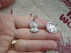 Vintage HMH Sterling silver – Sacred Heart of Jesus – Our Lady Mt Carmel – MEDAL