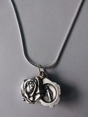Miraculous Medal ROSE LOCKET Italy 925 Sterling Silver Chain Necklace QUALITY