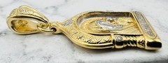 Kazan Mother of God Virgin Mary Pendant – Sterling Silver, 24K Gold Gilding