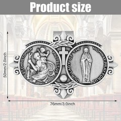 2 Pack St. Christopher Medal for Car Sun Visor Clip Decor Catholic Gift
