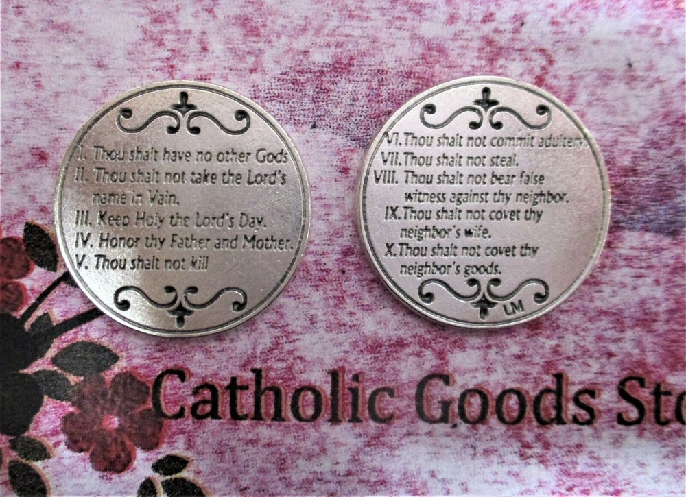 10 Commandments – Silver tone – Pocket Coin / token