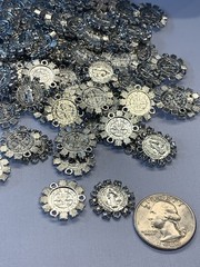 New 153 St. Benedict Medals With Cubic Zirconia In Silver For Rosary Or Jewelry