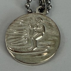 Saint Christopher Protect Us Medal Necklace Ball Chain Get Back Pendant