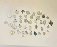Vintage 39 Piece Lot Aluminum Catholic Medals Half Marked Italy France Germany