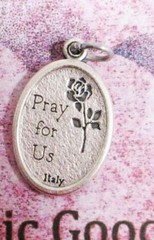 Saint St Christopher + Pray for Us – Ox Die Cast Silver Tone Italian 1″ Medal
