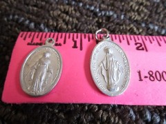 2 Miraculous Medals Aluminum Small Italy France Immaculate Conception Catholic
