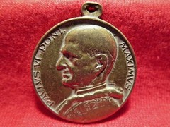 Pope Paul VI Medal Brass United Nations 1965 Peace to All Mankind 1-1/8″ dia