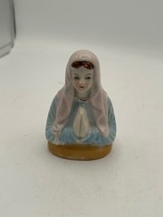 Ceramic Virgin Mary Statue Figurine For Desk Night Stand Shelf Made in Japan