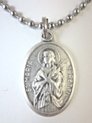 St Maria Goretti Medal Pendant Necklace 24″ Ball Chain Gift Box & Prayer Card