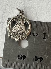 Vtg Sterling Silver Catholic Medal of St Francis Xavier Cabrini HMH cathedral