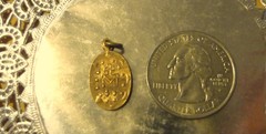 Vintage Religious antique sterling silver gold plate Medal -undefined metal #41