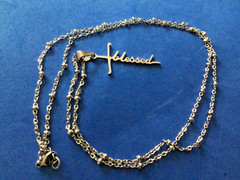 Solid Stainless Steel Blessed Cross Necklace Beaded Rosary Chain 30”