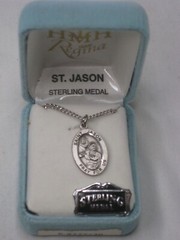 Sterling Silver SAINT JASON Medal HMH Regina ST. Catholic necklace pendant