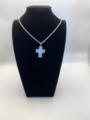 Vintage, New, Knights of Columbus, 4-way Medal, Sterling Silver, With 24″ Chain