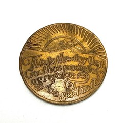 Vintage Religious Pocket Token Bronze Medallion Scripture Blessing Coin Prayer