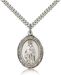 Saint Bartholomew The Apostle Medal For Men – .925 Sterling Silver Necklace O…