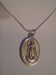 Italian Silver St Raphael Archangel Medal 925 sterling chain necklace holy card