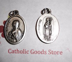 St. Saint Monica – Saint Augustine – Oxidized Italian silver tone 1 inch Medal