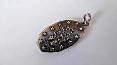 Vintage Chapel Solid Sterling Silver Miraculous Medal Pendant Virgin Mary 1830
