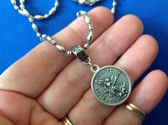 Rare ARCHANGEL St MICHAEL Saint Medal NECKLACE Pendant Angel Stainless Chain 30″