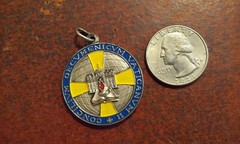 Pope Paulus VI Johannes XXIII PONT. MAXIMVS Medal Pendant Silver-Tone Metal